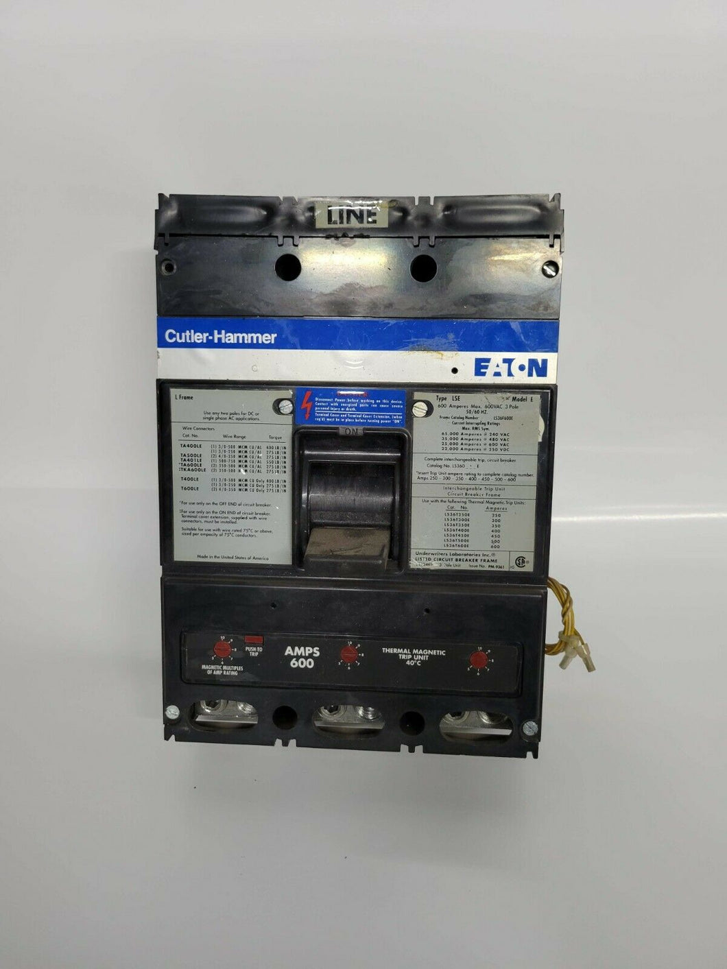 EATON LS36F600E 600AMP BREAKER