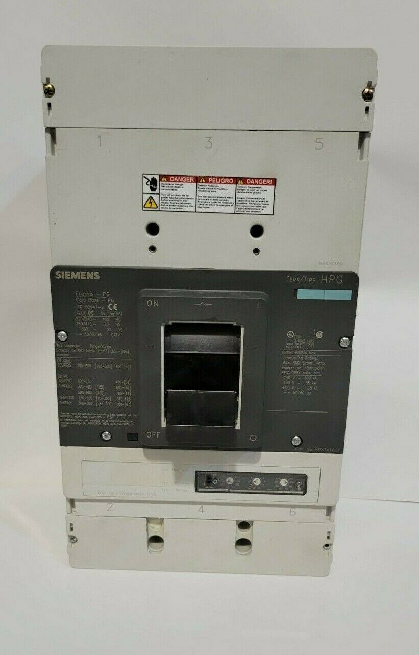 Siemens HPX3X160 | 3VL81162GD300AA0 | BREAKER VL 3P 1600A 480V 65KA FX LIG