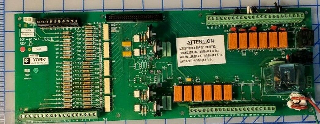 York 031-01743-001 REV B Chiller Input/Output Control Board