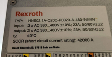 Load image into Gallery viewer, Rexroth HNS02.1A-Q200-R0023-A-480-NNNN IndraDrive 480V 50/60Hz
